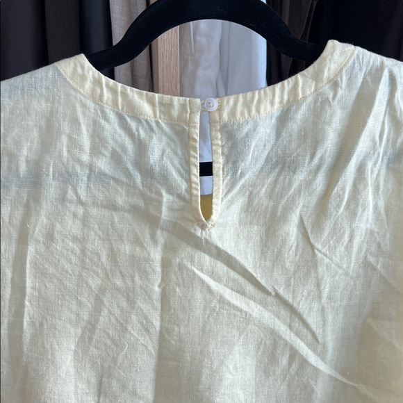 Quince Light Yellow 100% Linen Tank Top size L - Picture 3 of 4